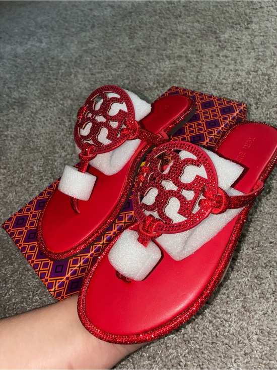 Tory Burch Shoes - Women’s Red Embellished Tory brunch Sandals